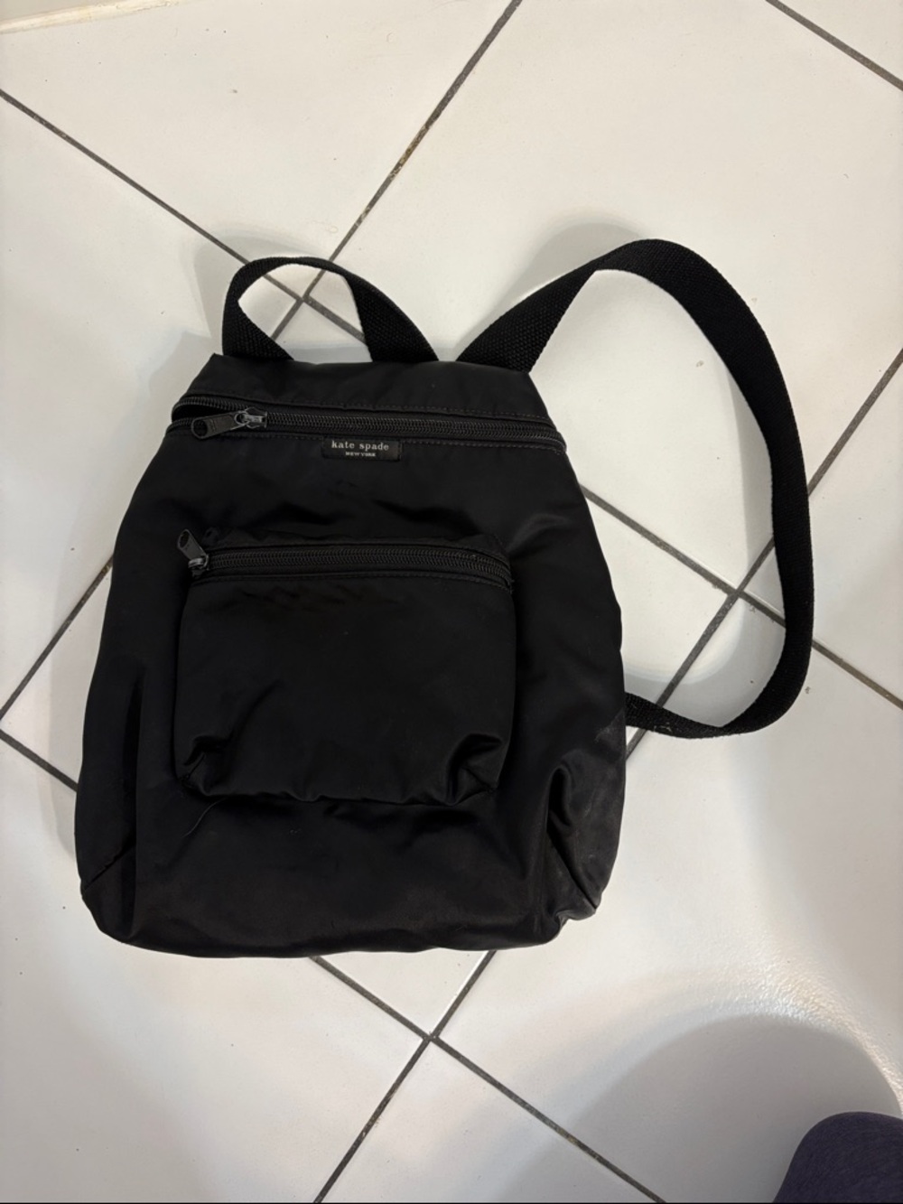 kate spade black nylon small backpack